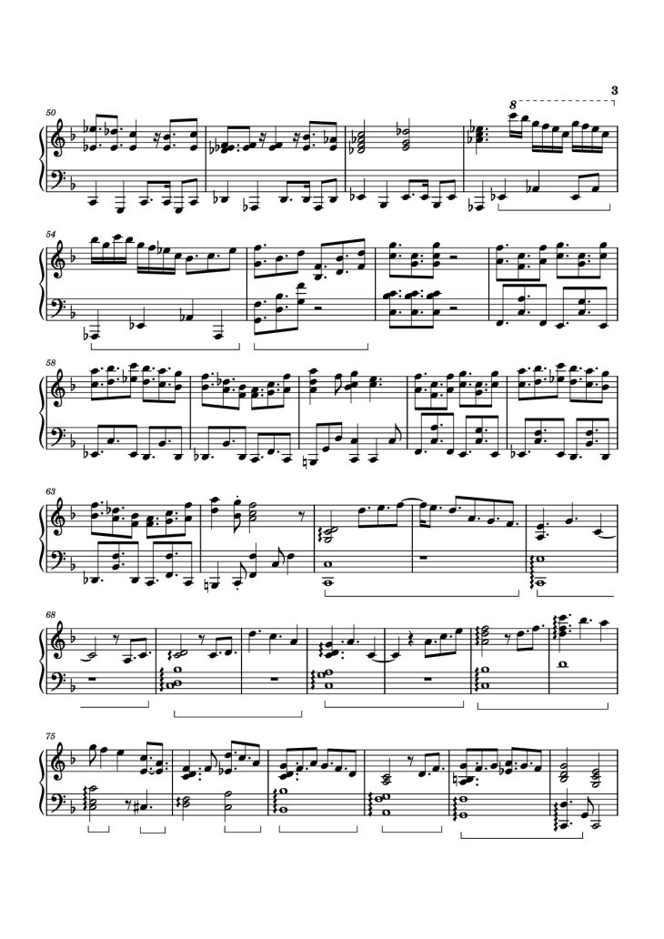 Page 3 of the piano sheet music PDF Piano – El Mirage Piano by Izumi Hirotaka