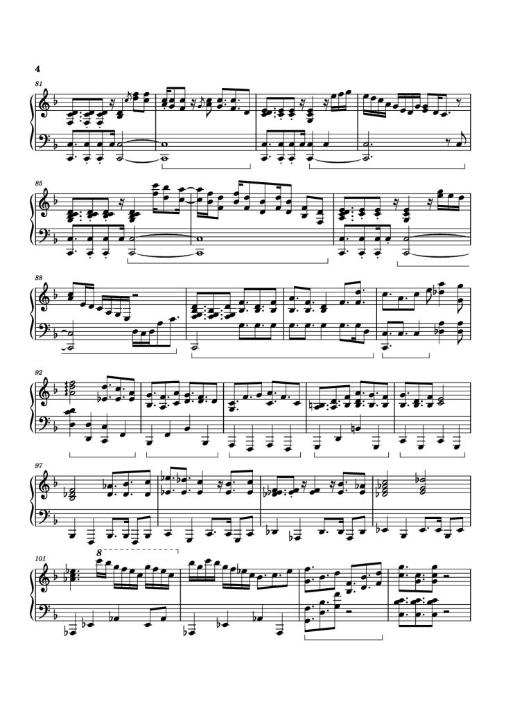 Page 4 of the piano sheet music PDF Piano – El Mirage Piano by Izumi Hirotaka