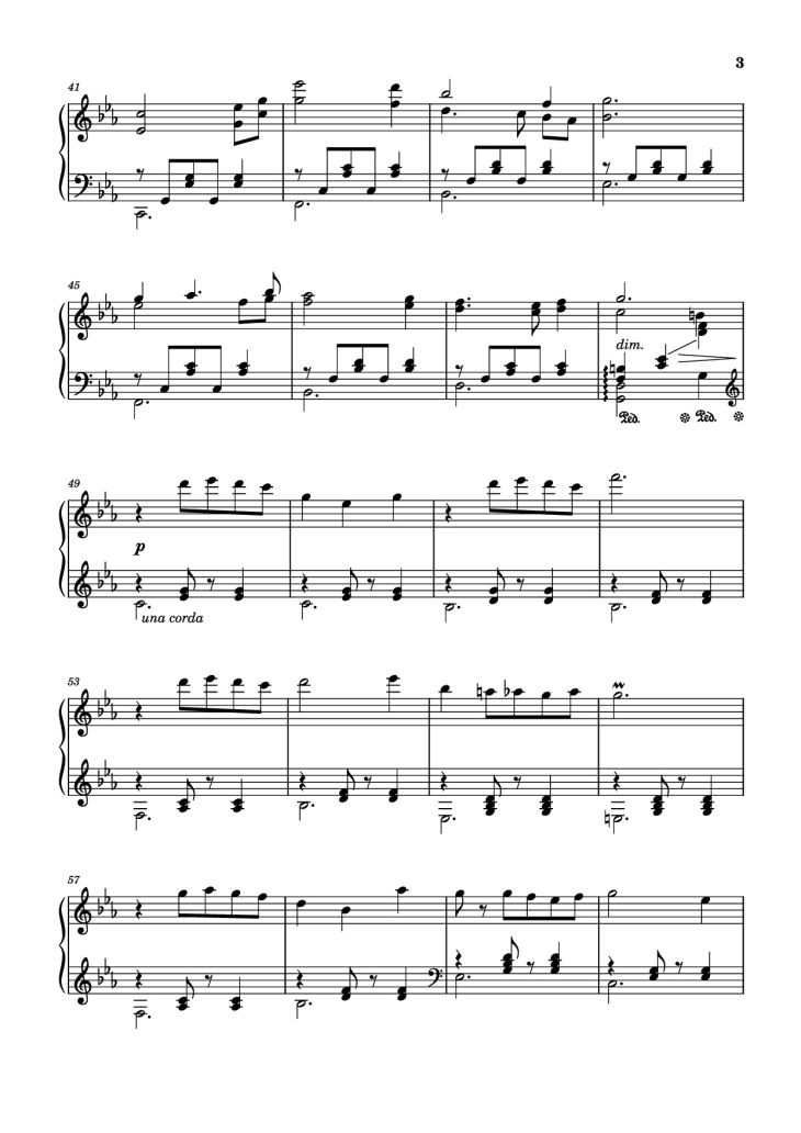 Page 3 of the piano sheet music PDF Piano – My Castle Town Piano by Toby Fox