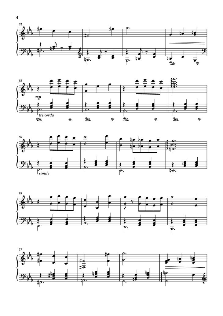 Page 4 of the piano sheet music PDF Piano – My Castle Town Piano by Toby Fox