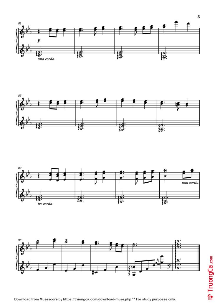 Page 5 of the piano sheet music PDF Piano – My Castle Town Piano by Toby Fox