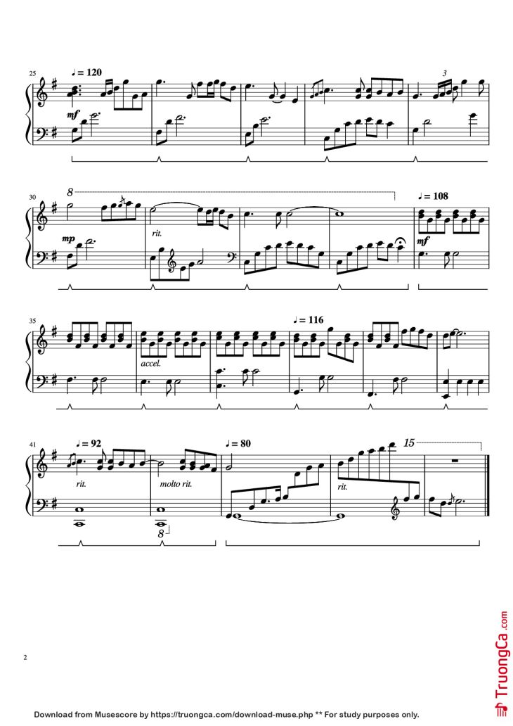 Page 2 of the piano sheet music PDF Piano – The Accidental Office Piano by Arr. Daniel Thrasher