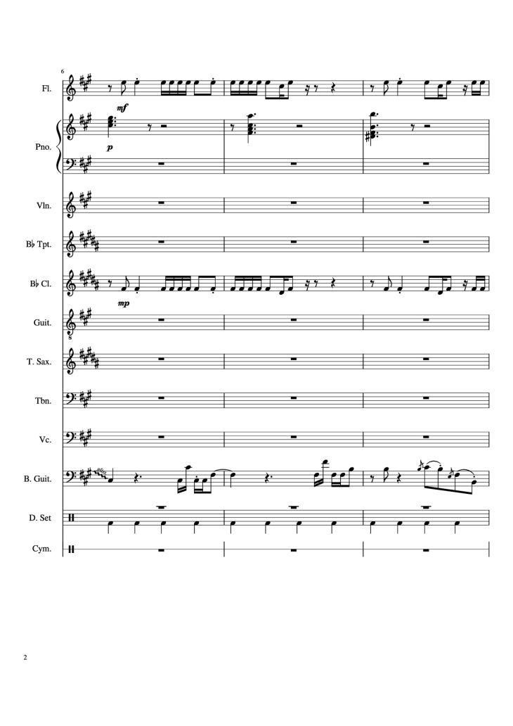 Page 2 of the piano sheet music PDF Piano – Dynamite Piano by Arranged by AmyDoopy