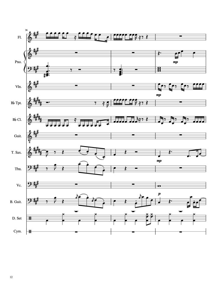 Page 12 of the piano sheet music PDF Piano – Dynamite Piano by Arranged by AmyDoopy