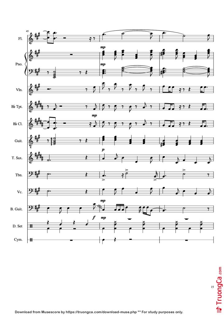 Page 15 of the piano sheet music PDF Piano – Dynamite Piano by Arranged by AmyDoopy