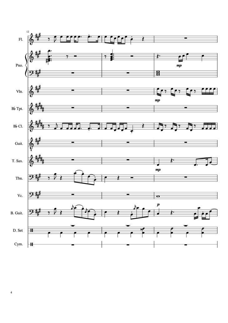 Page 4 of the piano sheet music PDF Piano – Dynamite Piano by Arranged by AmyDoopy