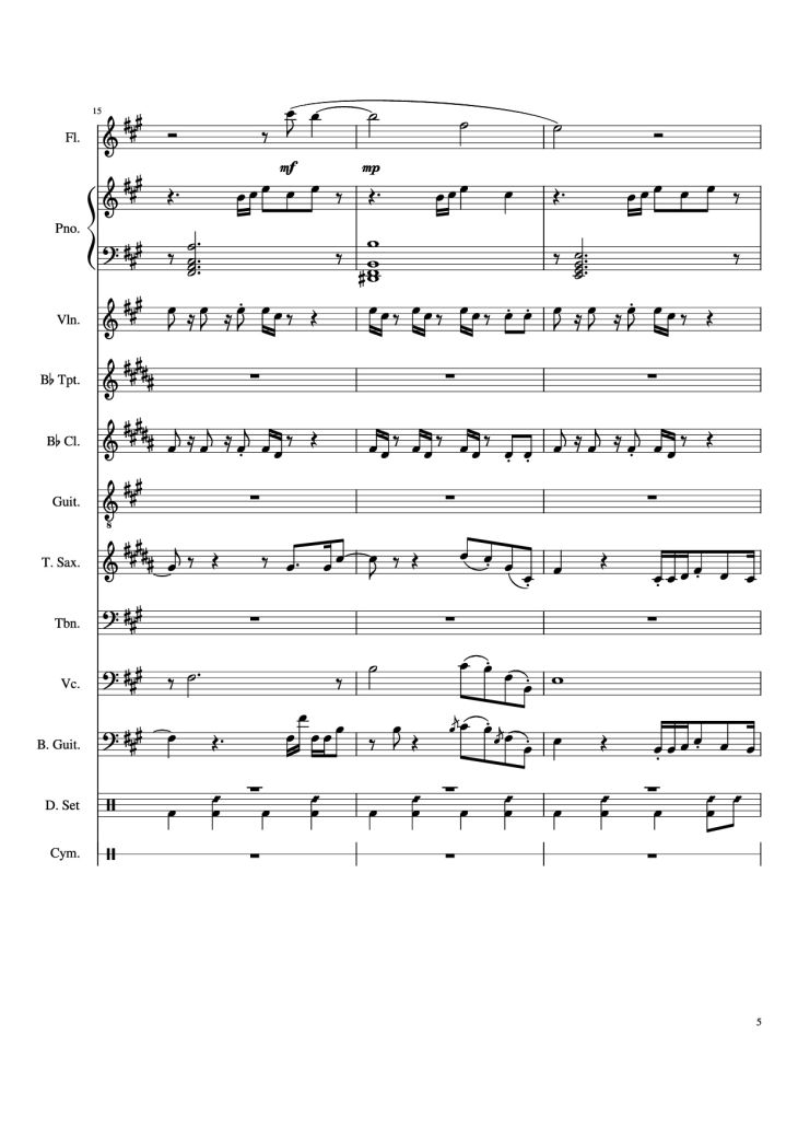 Page 5 of the piano sheet music PDF Piano – Dynamite Piano by Arranged by AmyDoopy