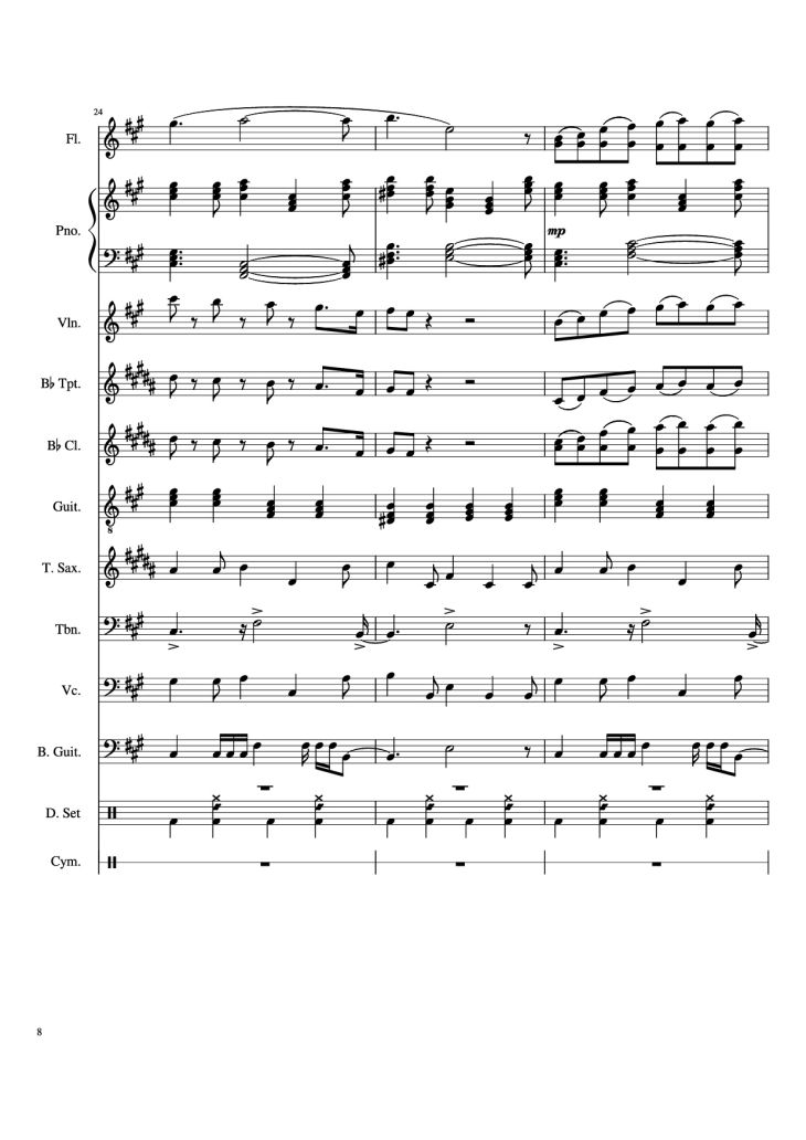 Page 8 of the piano sheet music PDF Piano – Dynamite Piano by Arranged by AmyDoopy