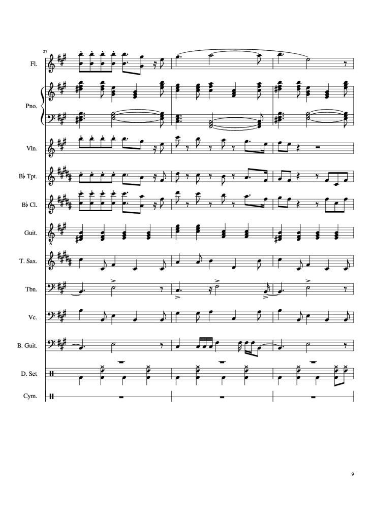 Page 9 of the piano sheet music PDF Piano – Dynamite Piano by Arranged by AmyDoopy