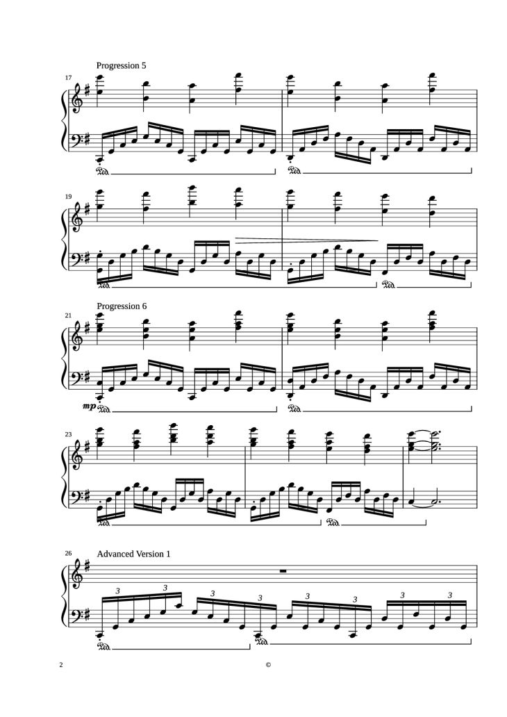 Page 2 of the piano sheet music PDF Piano – Kingdom Hearts - Dearly Beloved Piano by Yoko Shimomura