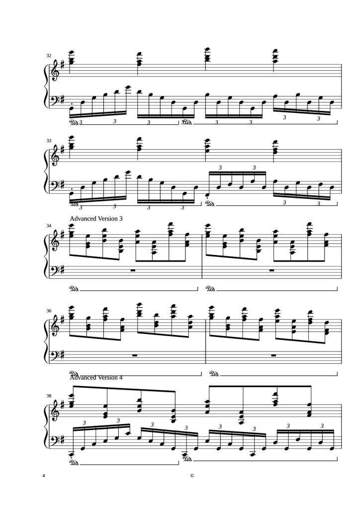 Page 4 of the piano sheet music PDF Piano – Kingdom Hearts - Dearly Beloved Piano by Yoko Shimomura