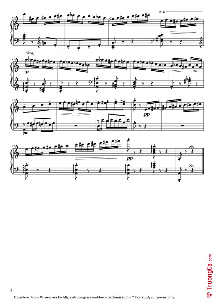 Page 4 of the piano sheet music PDF Piano – Hummelflug Piano by Nikolai Andreyevitch Rimsky-Korsakov