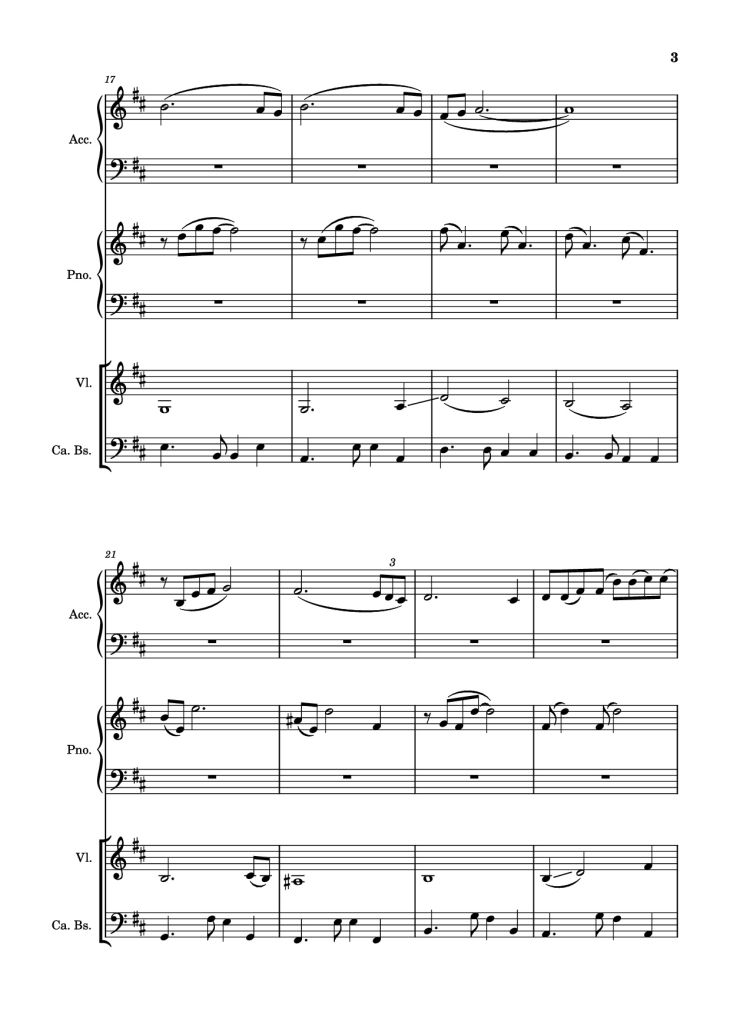 Page 3 of the piano sheet music PDF Piano – Milonga del ángel Piano by A. Piazolla
