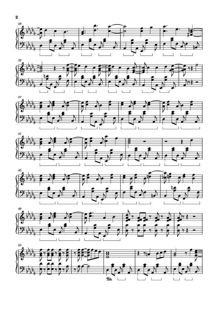 Page 2 of the piano sheet music PDF Piano – From The Start Piano by Laufey