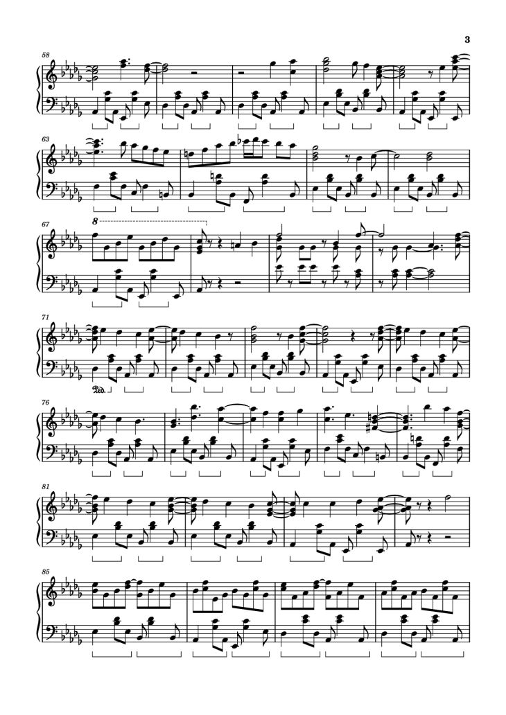 Page 3 of the piano sheet music PDF Piano – From The Start Piano by Laufey