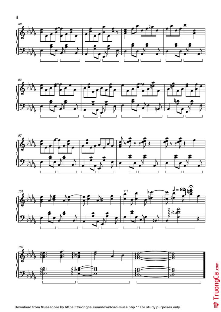 Page 4 of the piano sheet music PDF Piano – From The Start Piano by Laufey