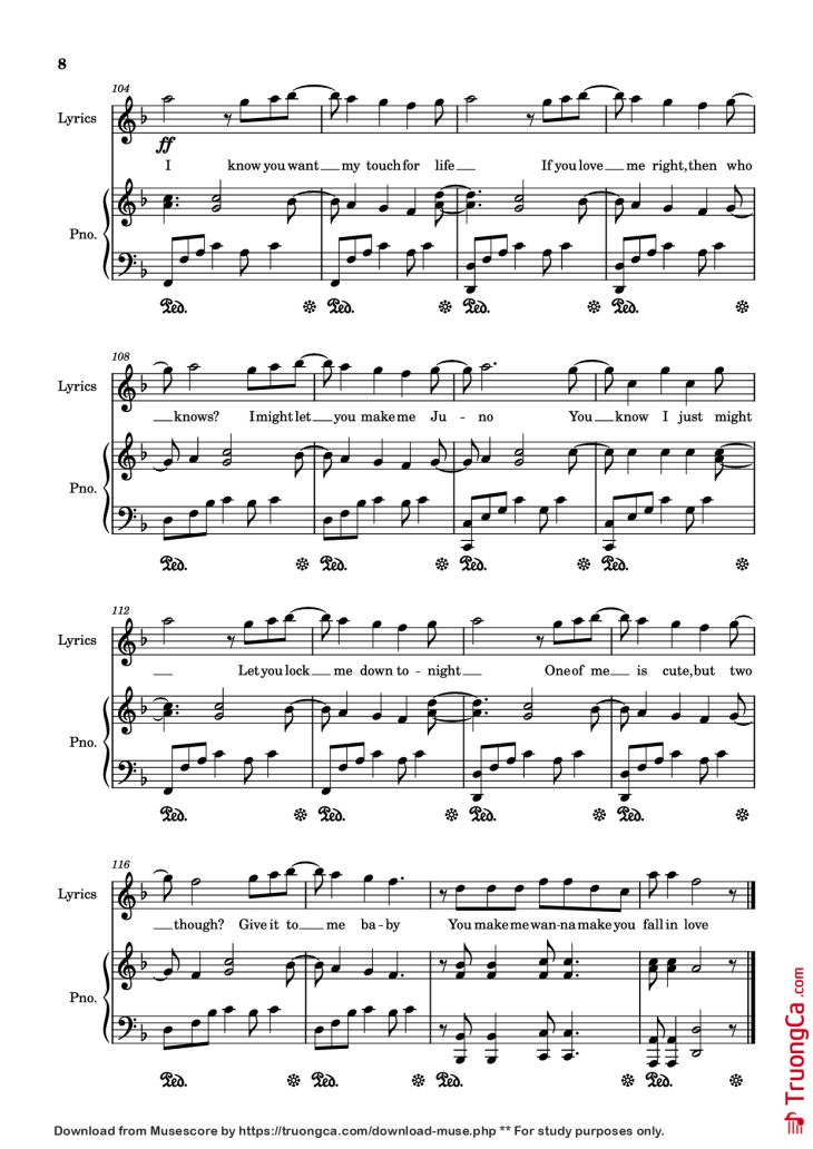 Page 8 of the piano sheet music PDF Piano – Juno Piano by Always_piano