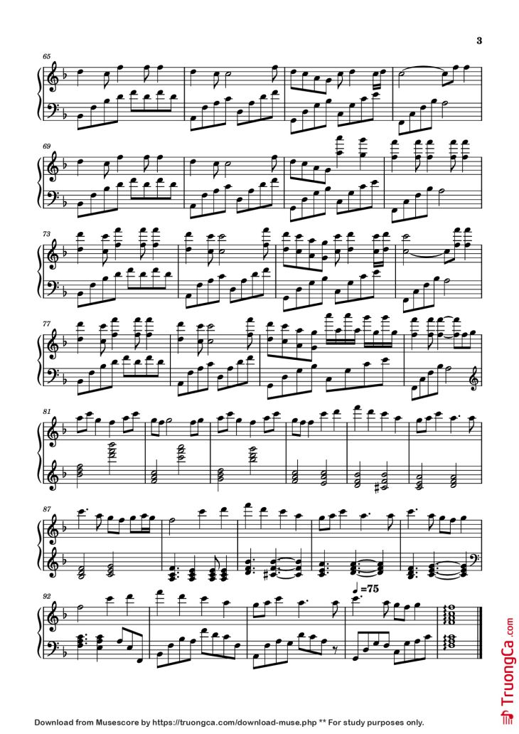 Page 3 of the piano sheet music PDF Piano – Lớn Rồi Còn Khóc Nhè Piano by Undefined