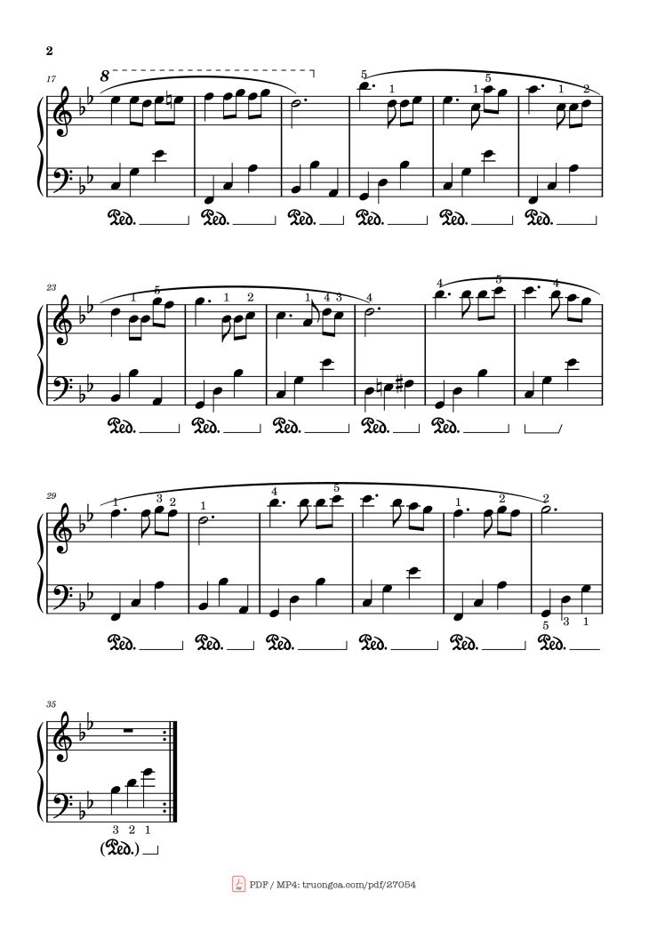 Page 2 of the piano sheet music PDF Piano – Mariage D