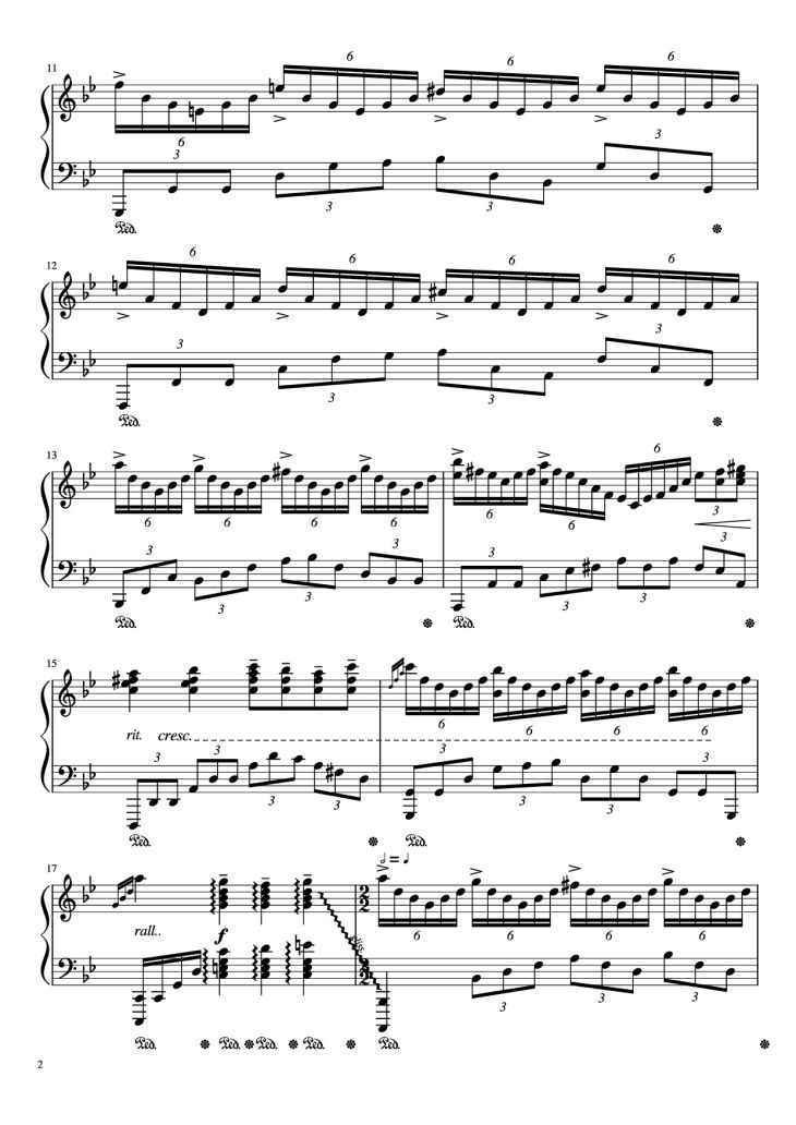 Page 2 of the piano sheet music PDF Piano – Great Fairy Fountain (Piano Etude) by Erik C