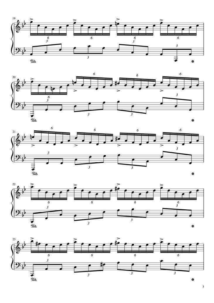 Page 3 of the piano sheet music PDF Piano – Great Fairy Fountain (Piano Etude) by Erik C