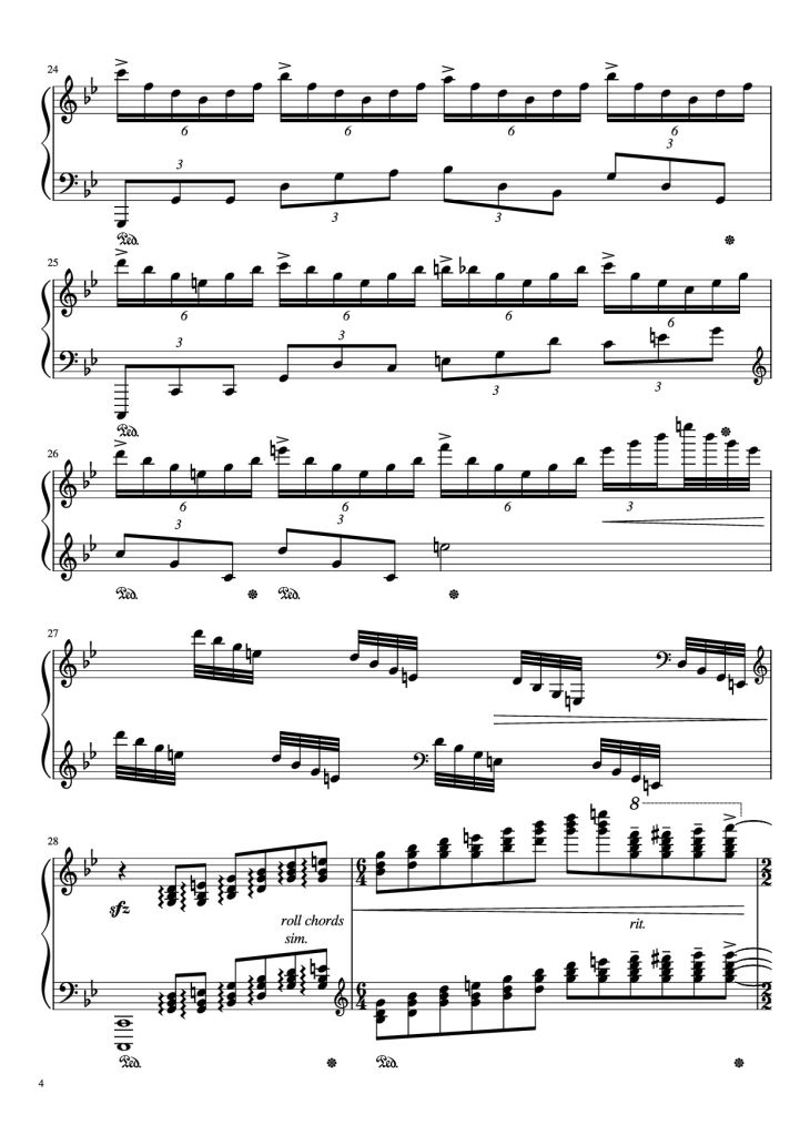 Page 4 of the piano sheet music PDF Piano – Great Fairy Fountain (Piano Etude) by Erik C