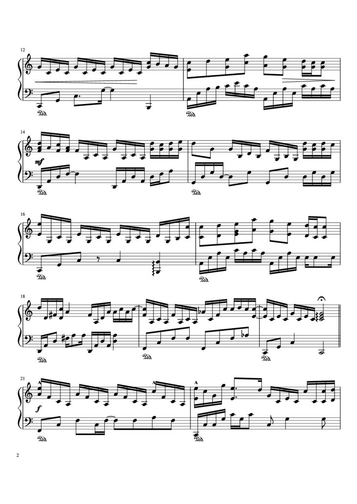 Page 2 of the piano sheet music PDF Piano – If You - BigBang Piano by G-Dragon Arr. By Ana Romo