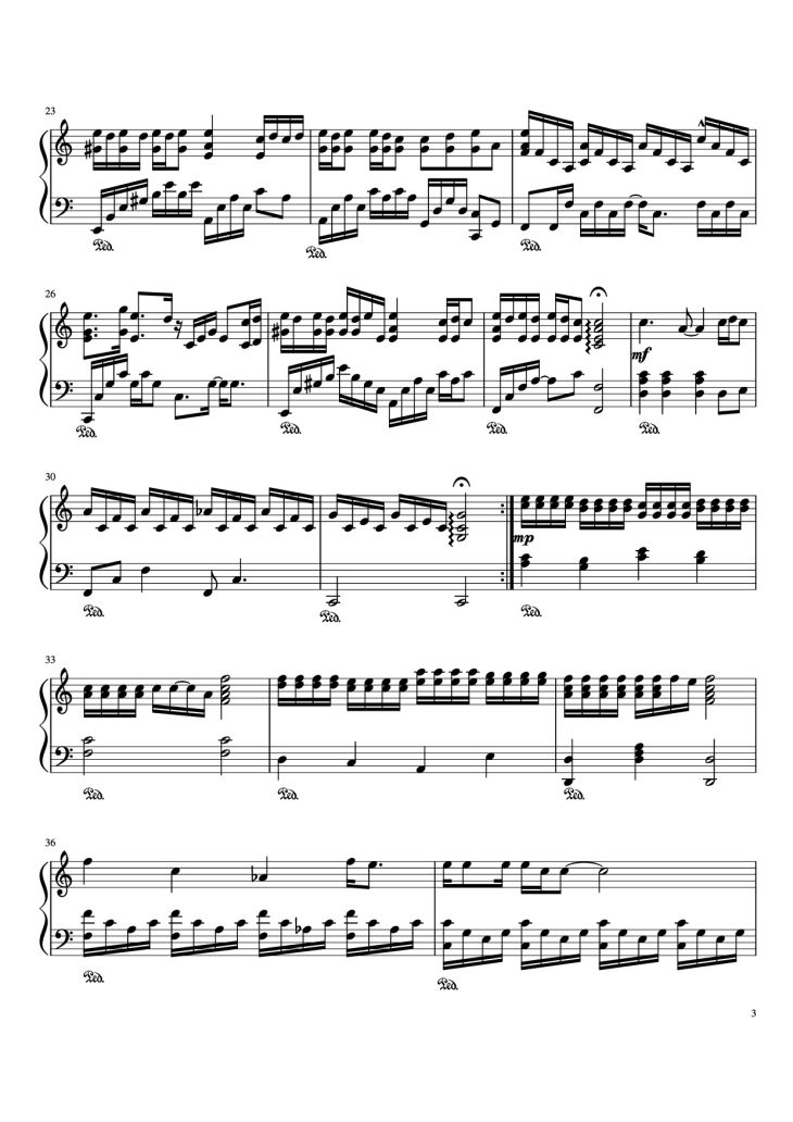 Page 3 of the piano sheet music PDF Piano – If You - BigBang Piano by G-Dragon Arr. By Ana Romo