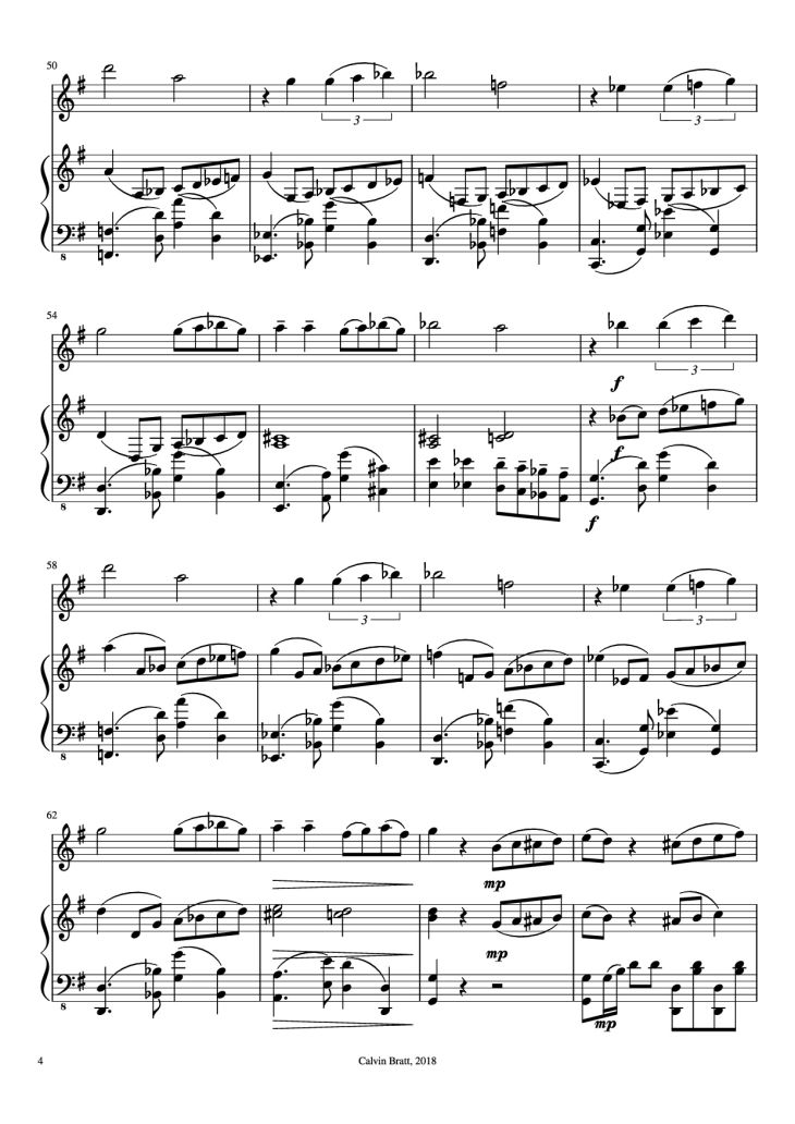 Page 4 of the piano sheet music PDF Piano – Por Una Cabeza Piano by Arr.: Irina Lazaryeva Transc/Edit.: Calvin Bratt