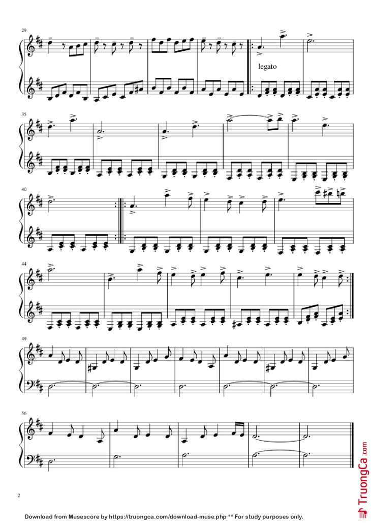 Page 2 of the piano sheet music PDF Piano – Fallen Down (Reprise) Piano by Toby Fox Arranged by : maxmic480