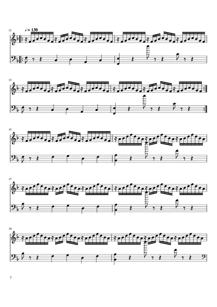 Page 2 of the piano sheet music PDF Piano – Photograph (From the movie Her) Piano by Arcade Fire Transcribed by onceagleekforeveragleek