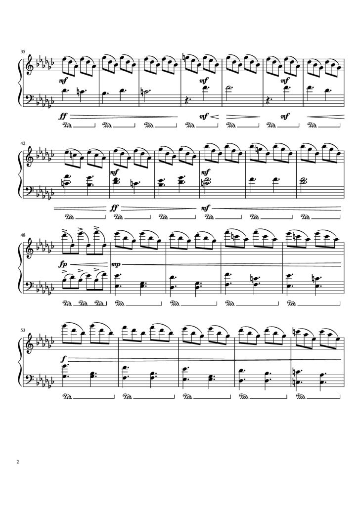 Page 2 of the piano sheet music PDF Piano – PPP Piano by Beach House