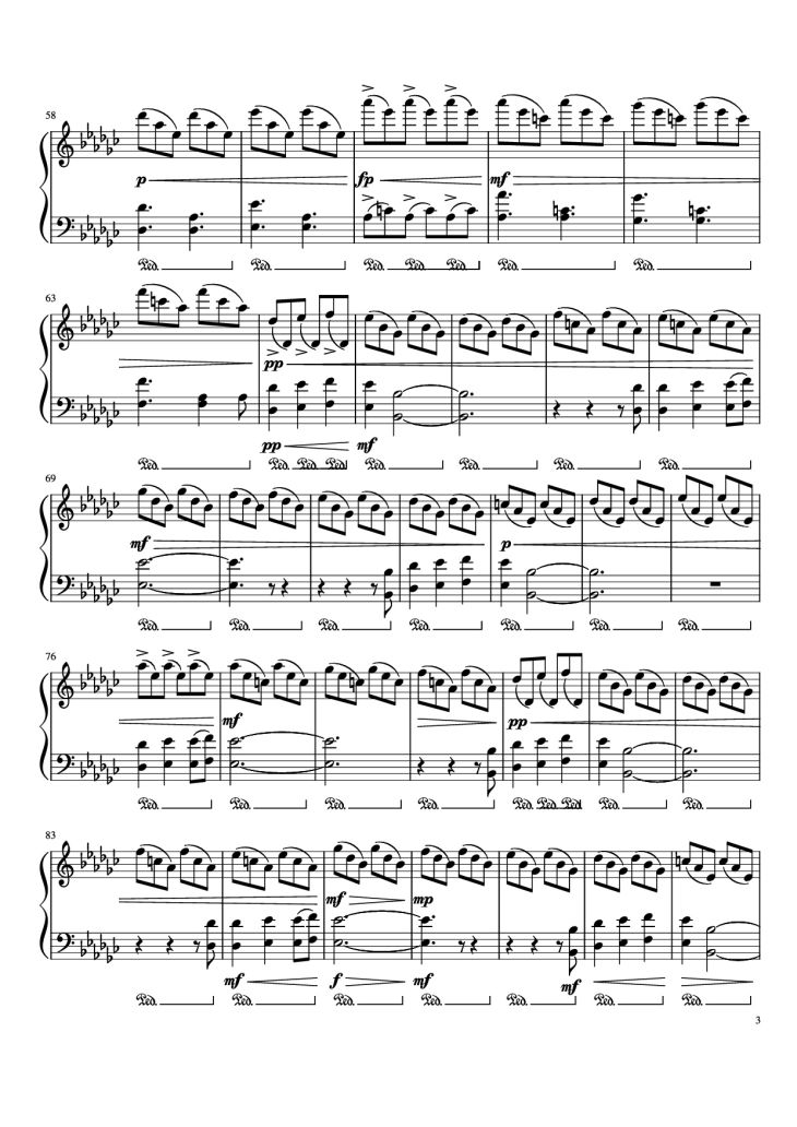 Page 3 of the piano sheet music PDF Piano – PPP Piano by Beach House