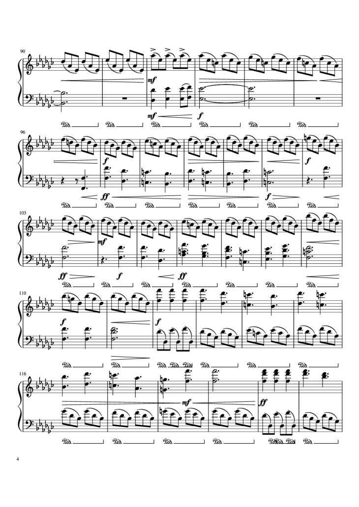 Page 4 of the piano sheet music PDF Piano – PPP Piano by Beach House