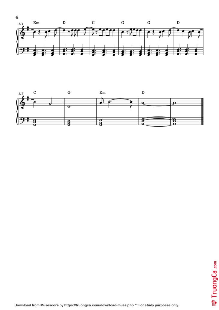 Page 4 of the piano sheet music PDF Piano – Another Love Piano by Tom Odel - Macie3k
