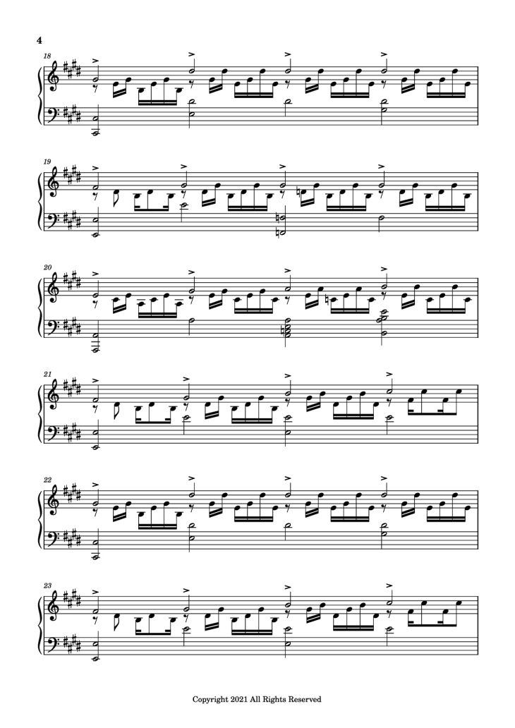 Page 4 of the piano sheet music PDF Piano – good days Piano by Sza - transcribed by yash salvi