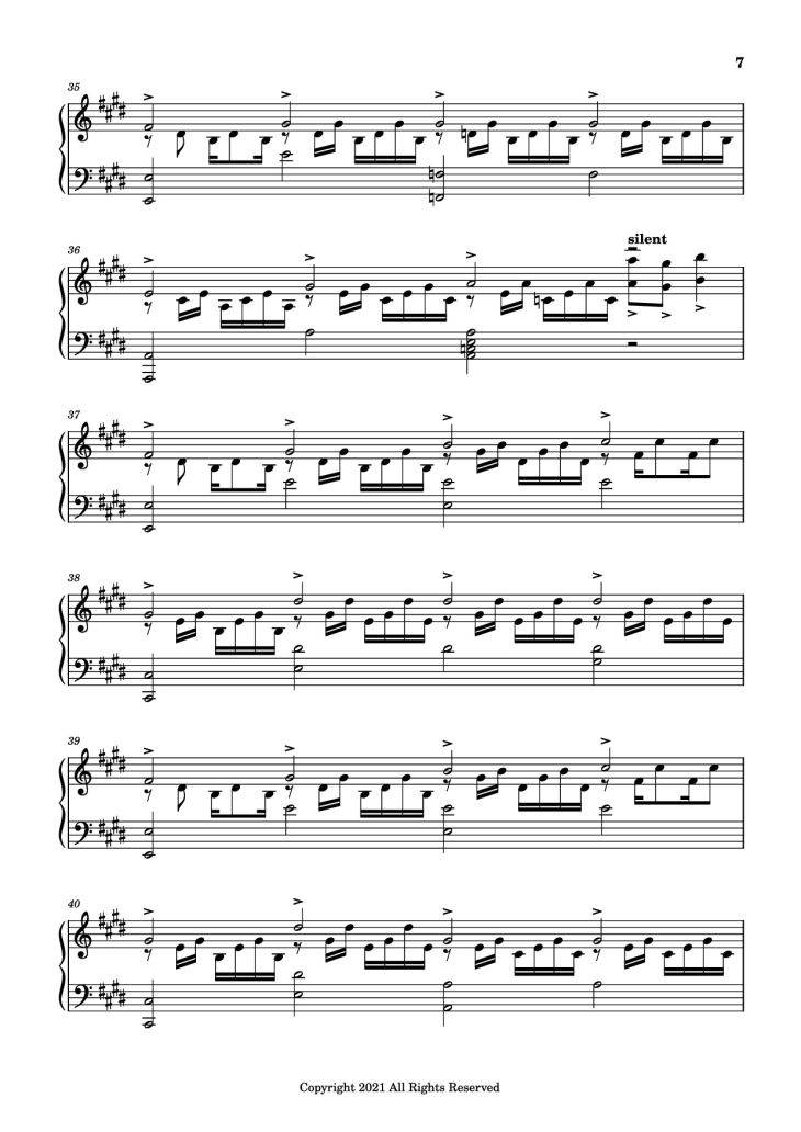 Page 7 of the piano sheet music PDF Piano – good days Piano by Sza - transcribed by yash salvi