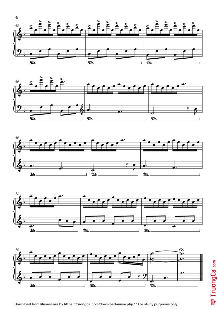 Page 4 of the piano sheet music PDF Piano – Spring Piano by Transc: Daniel Duro Soto