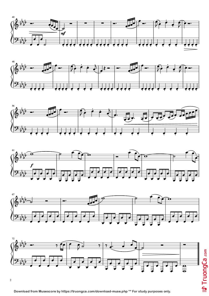 Page 2 of the piano sheet music PDF Piano – CHILDREN Piano by Robert Miles
