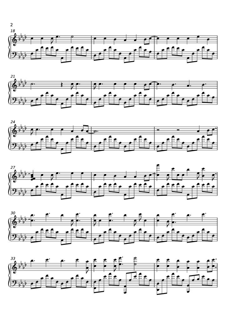 Page 2 of the piano sheet music PDF Piano – September (We Got Fire) Piano by Composed by Sparky Deathcap