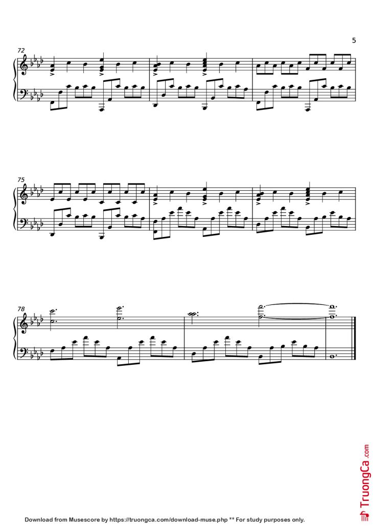 Page 5 of the piano sheet music PDF Piano – September (We Got Fire) Piano by Composed by Sparky Deathcap