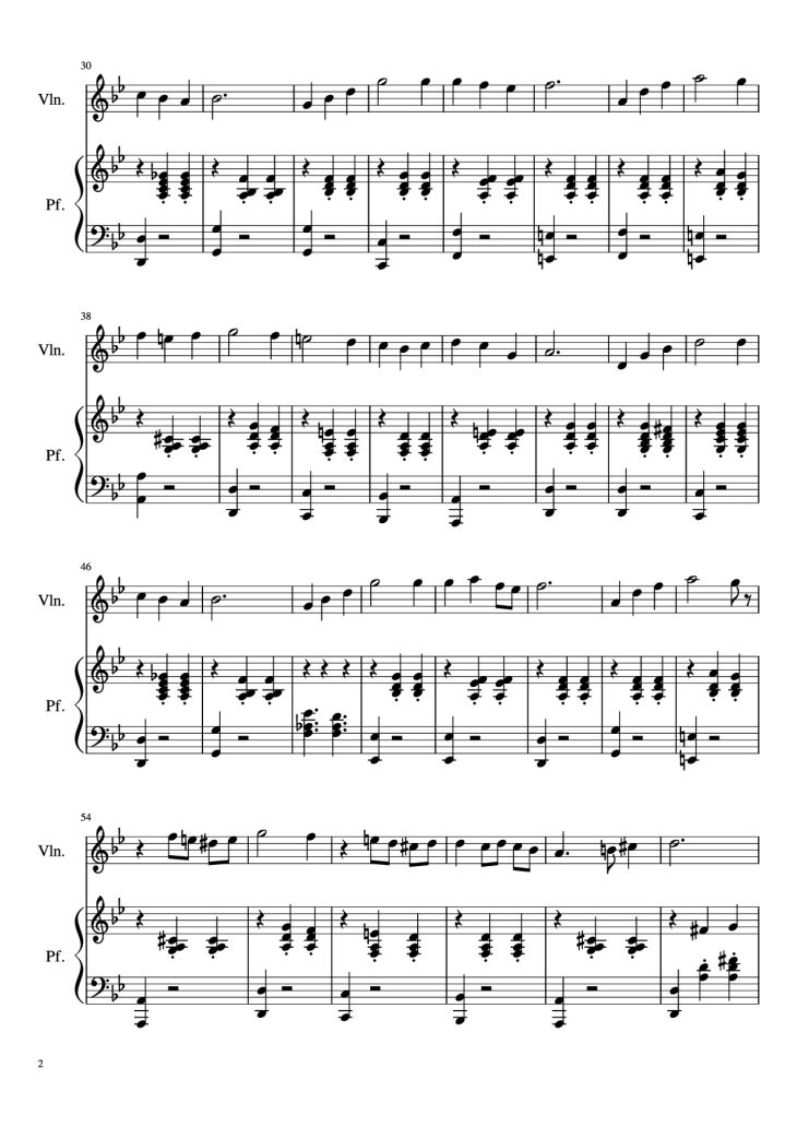 Page 2 of the piano sheet music PDF Piano – Howl