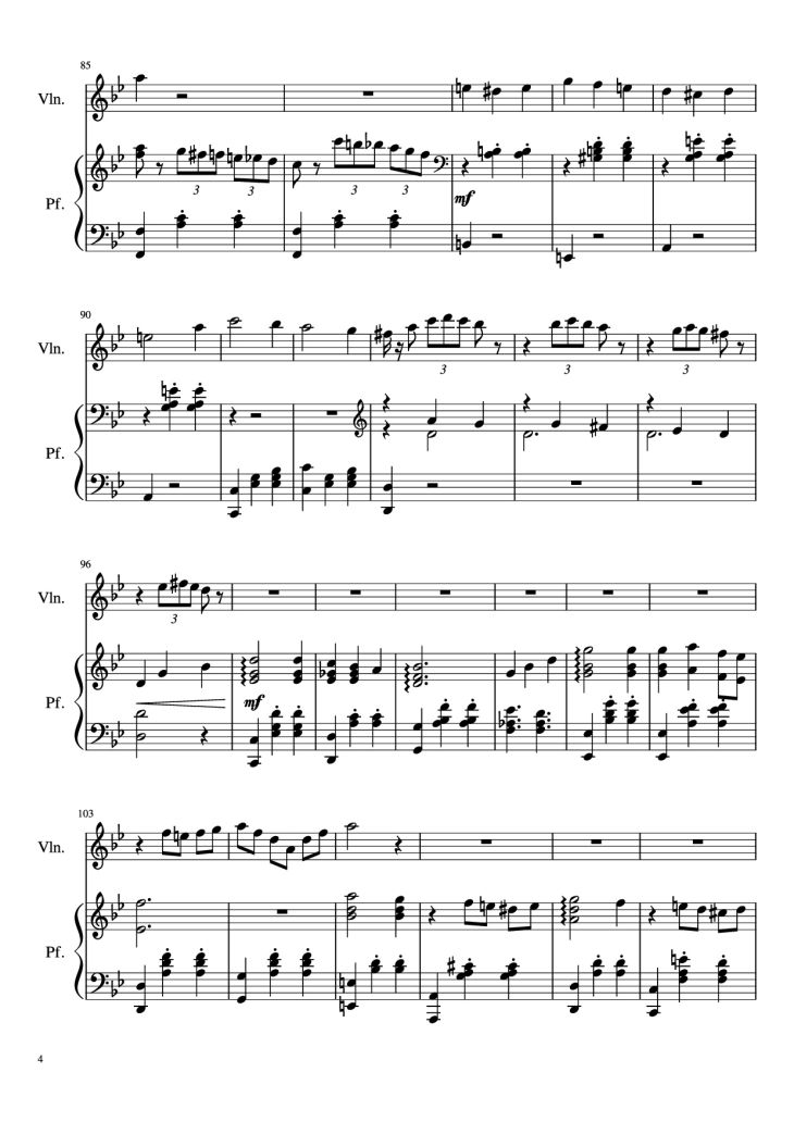 Page 4 of the piano sheet music PDF Piano – Howl