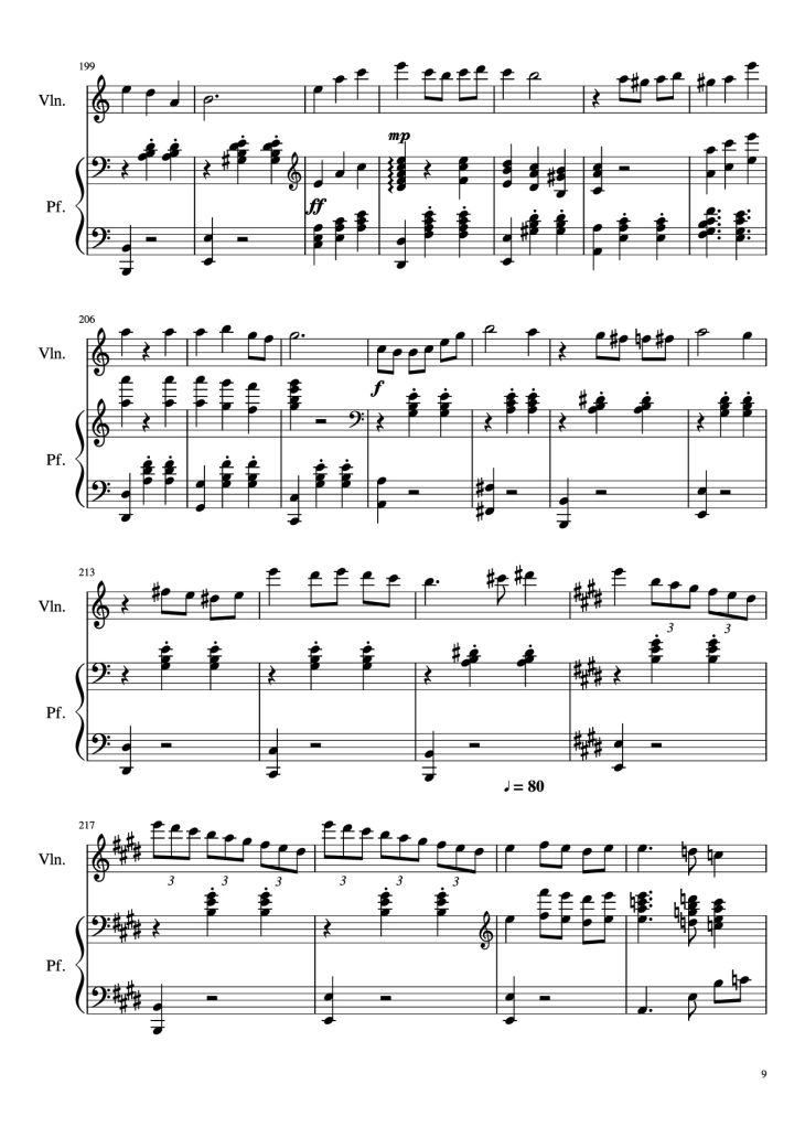 Page 9 of the piano sheet music PDF Piano – Howl
