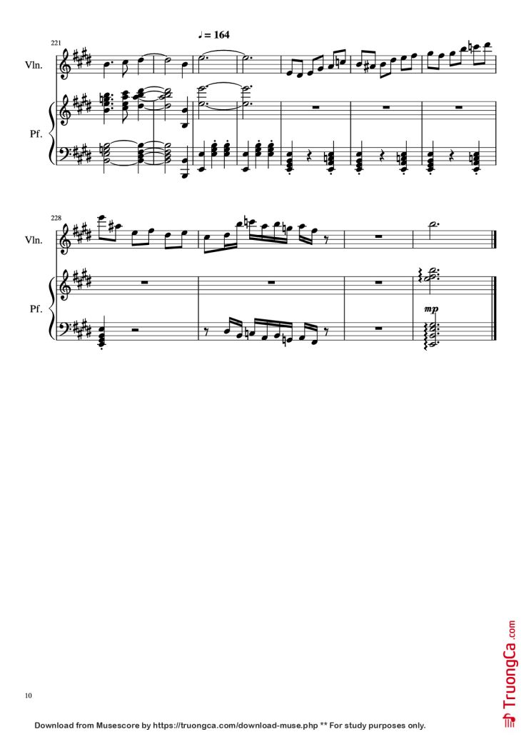 Page 10 of the piano sheet music PDF Piano – Howl