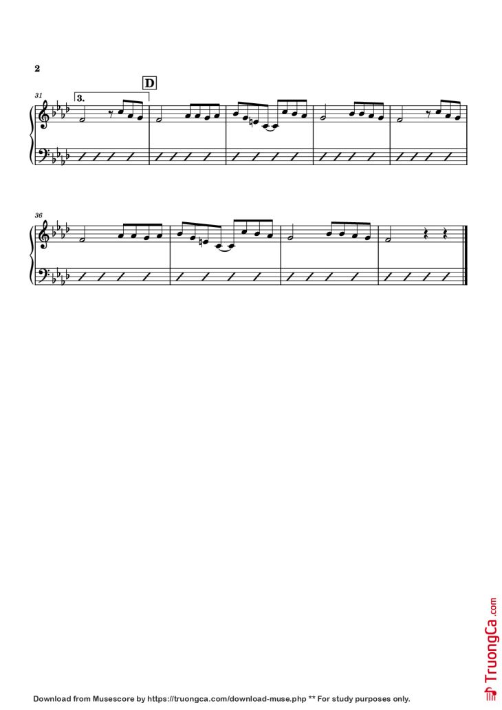 Page 2 of the piano sheet music PDF Piano – Aguabajeando Piano by Hugao candelario / Antonio Arnedo