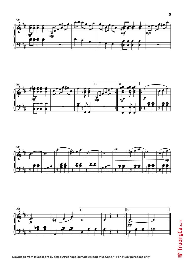 Page 5 of the piano sheet music PDF Piano – The Skaters Waltz Piano by Music by Emile Waldteufel