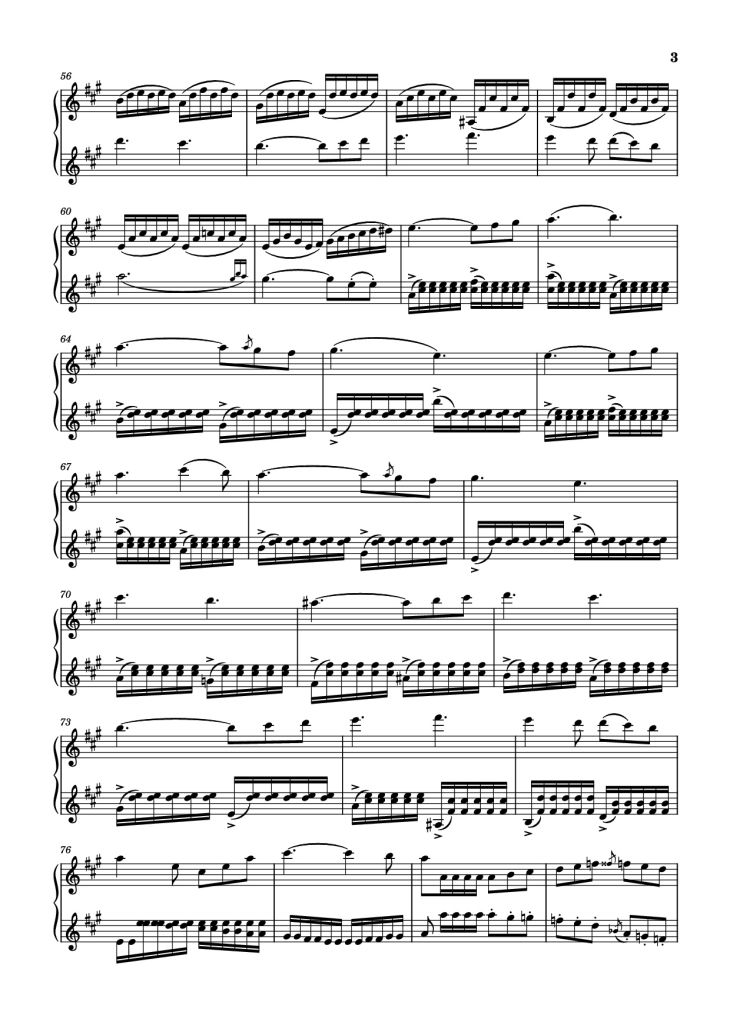 Page 3 of the piano sheet music PDF Piano – Duo en Ré Majeur Piano by Bériot
