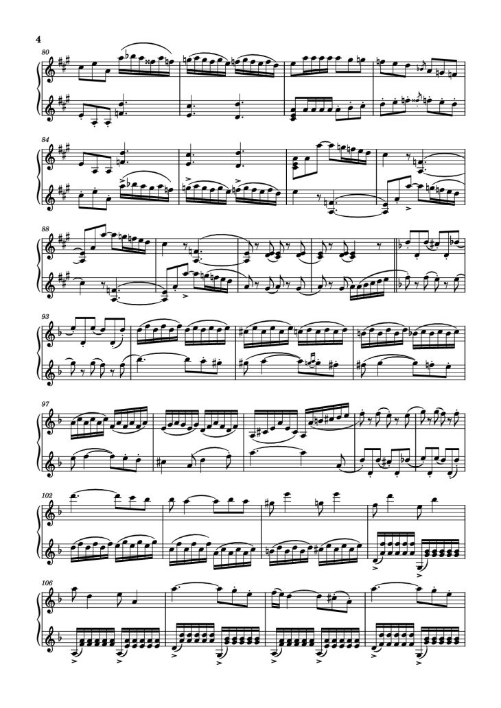Page 4 of the piano sheet music PDF Piano – Duo en Ré Majeur Piano by Bériot