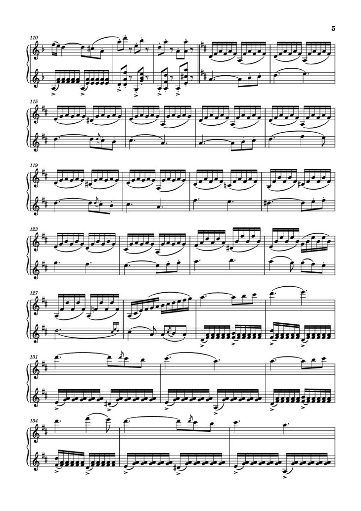 Page 5 of the piano sheet music PDF Piano – Duo en Ré Majeur Piano by Bériot